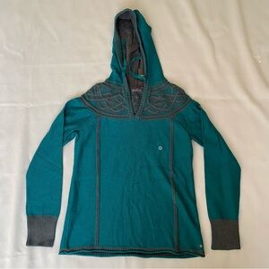Eddie Bauer Mount Shasta Cable Hoodie Seapine Green Medium NWT